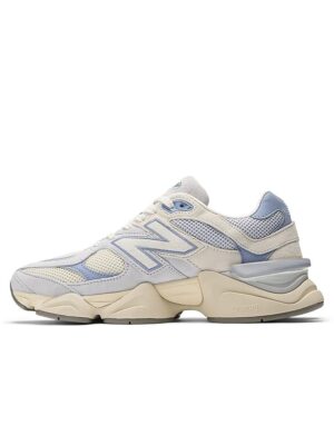 New Balance 9060 Кроссовки унисекс серые с фиолетовыми деталями, массивные кроссовки для повседневной носки
