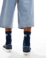 Vans Classic Slip-On кеды мужские деним в клетку, кроссовки без шнурков для повседневной носки